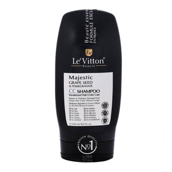 شامپو بدون سولفات لویتون LeVitton مدل سی سی CC حجم 250 میلی لیتر